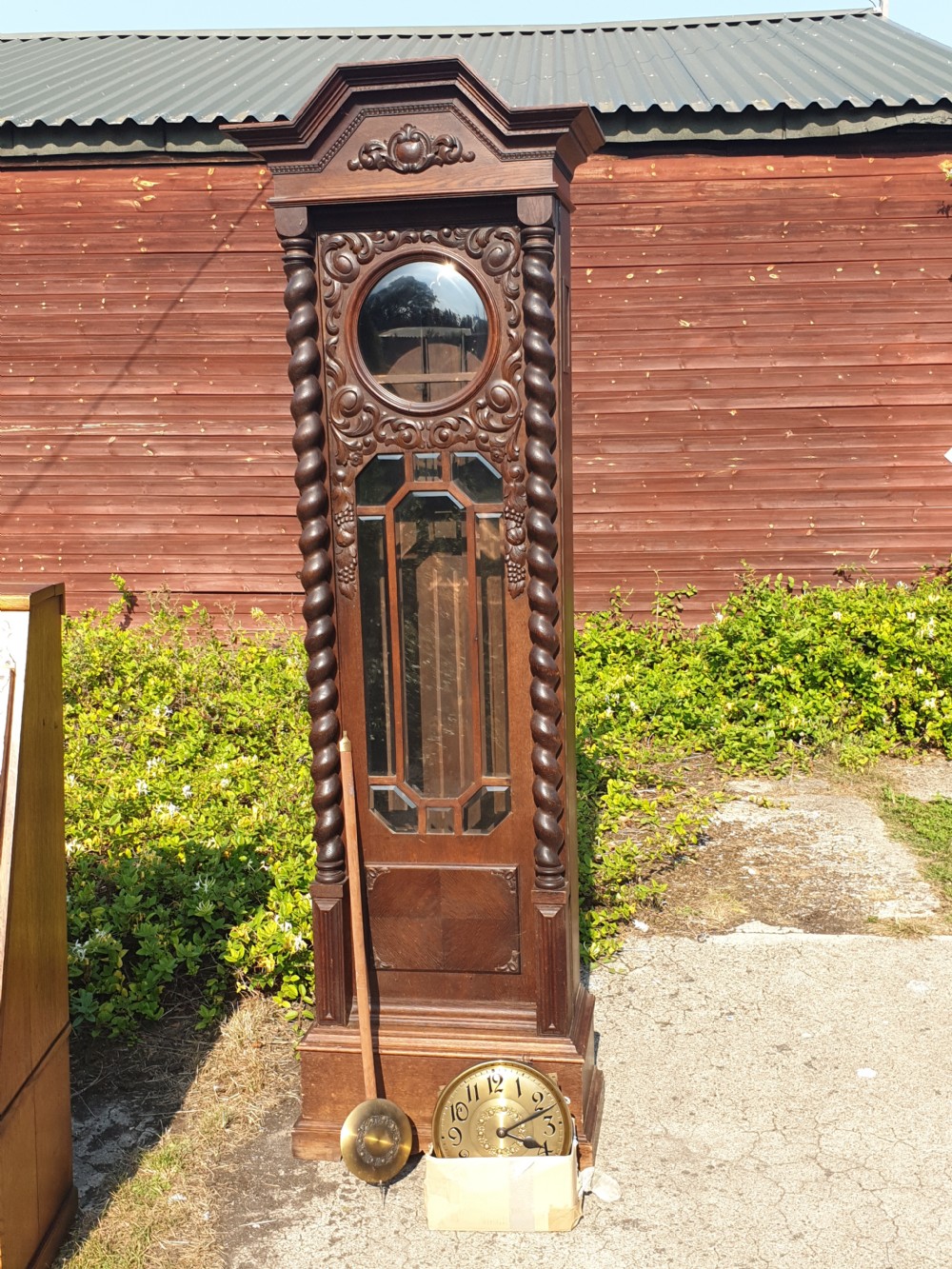 Large 1920s oak Grandfather clock in full working order.