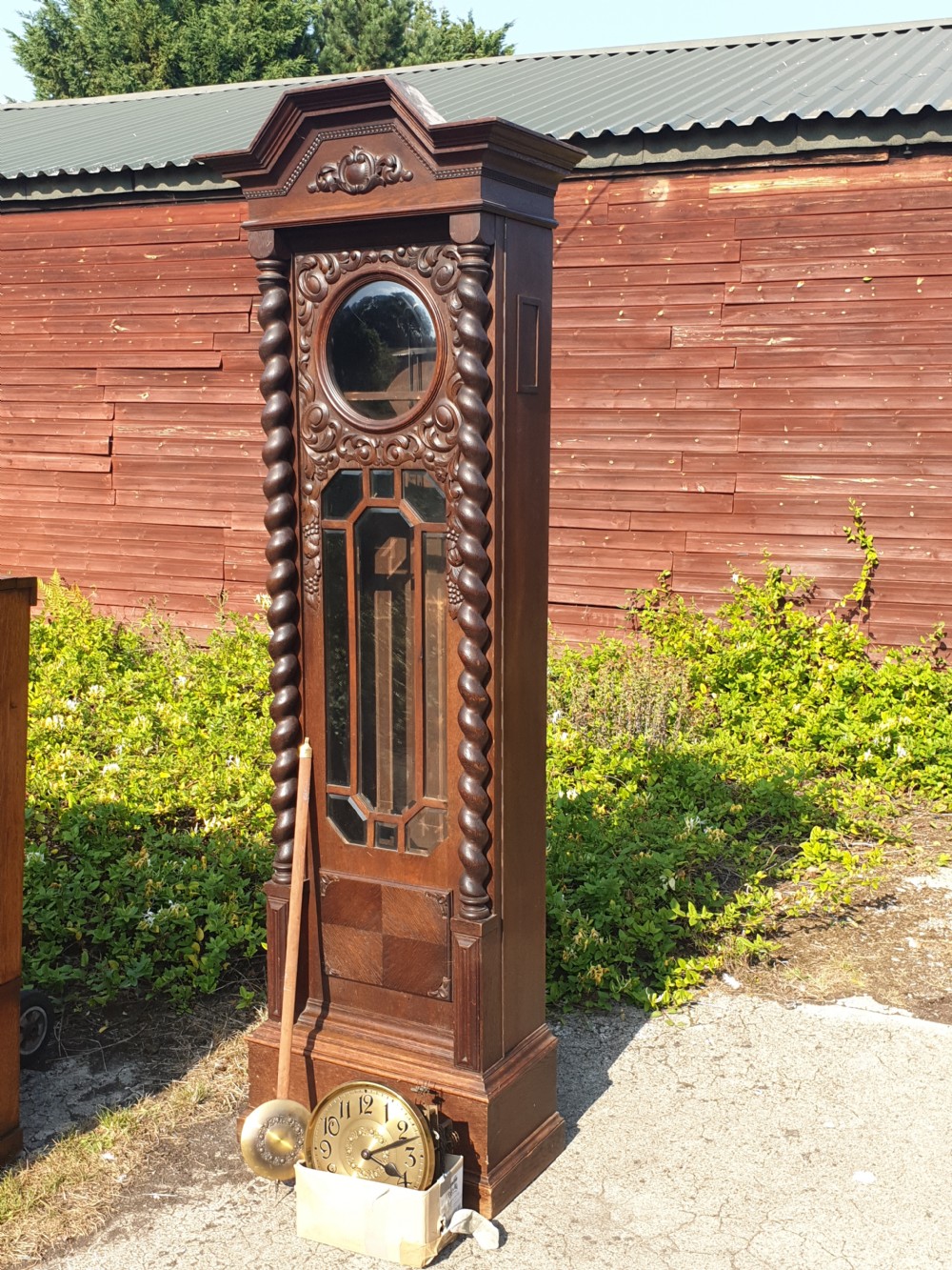 Large 1920s oak Grandfather clock in full working order. View II