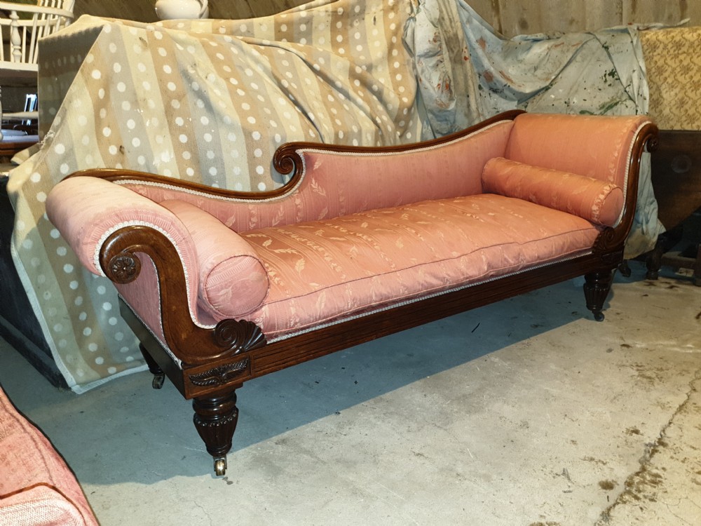 Good Regency rosewood chaise longue  View II