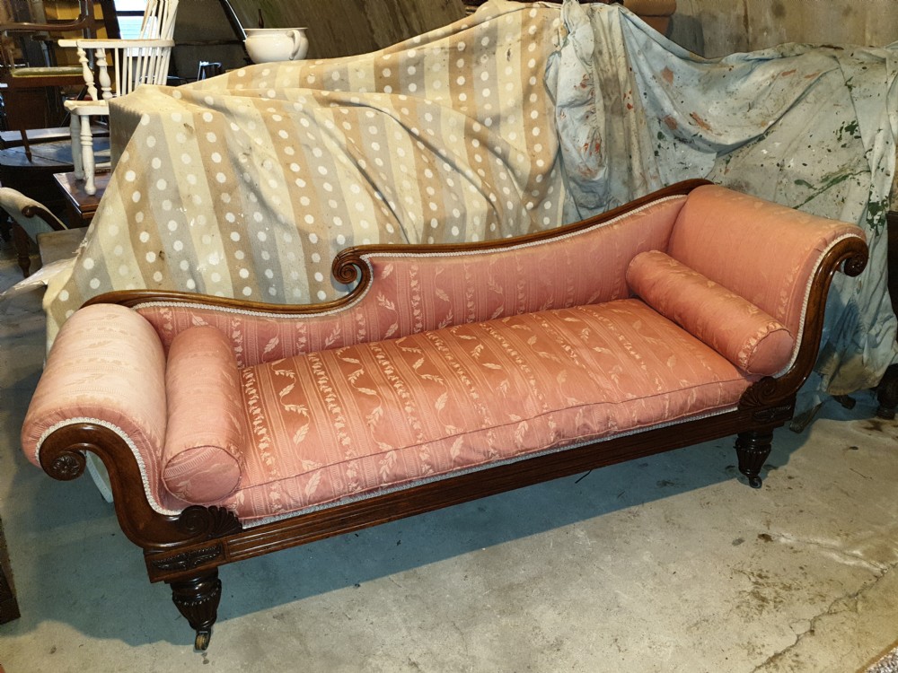 Good Regency rosewood chaise longue  View IV