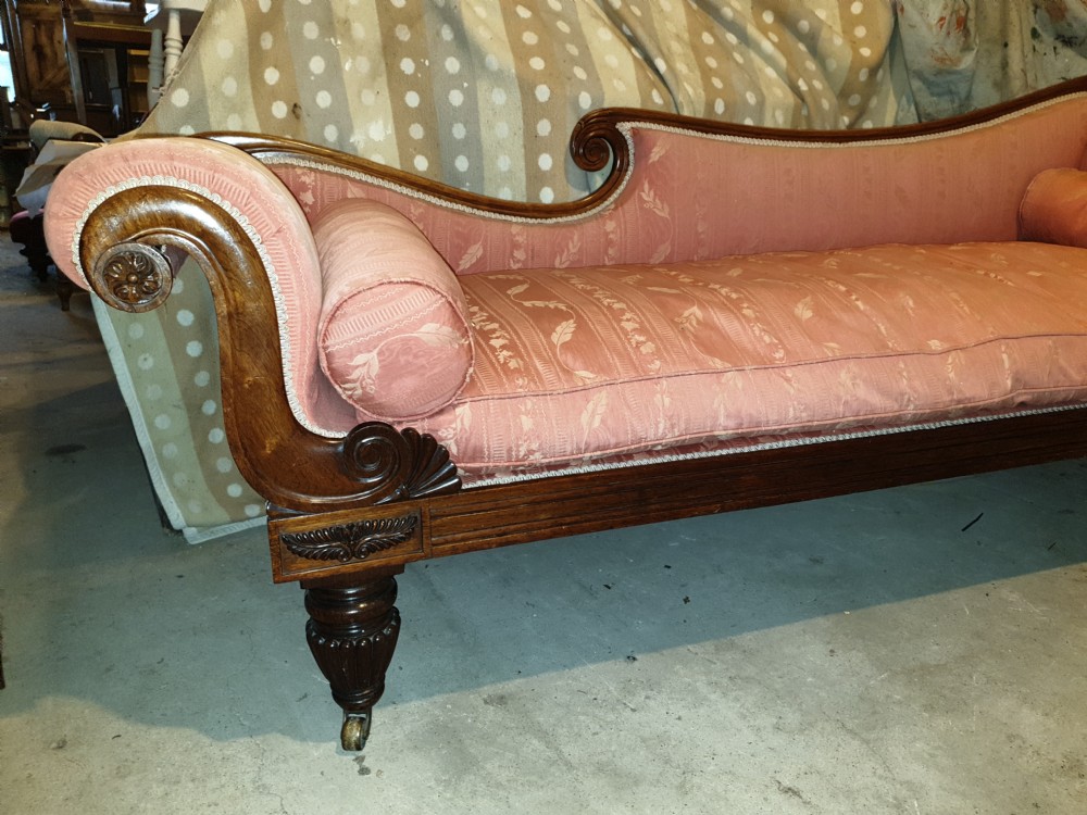Good Regency rosewood chaise longue  View III