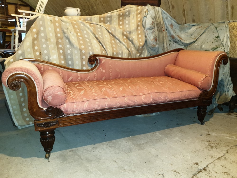 Good Regency rosewood chaise longue  View V
