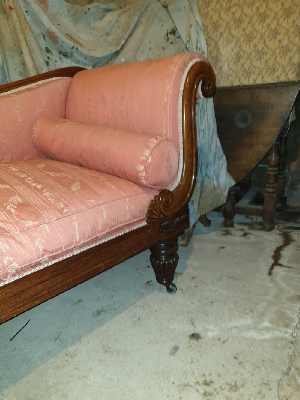 Good Regency rosewood chaise longue  View VI