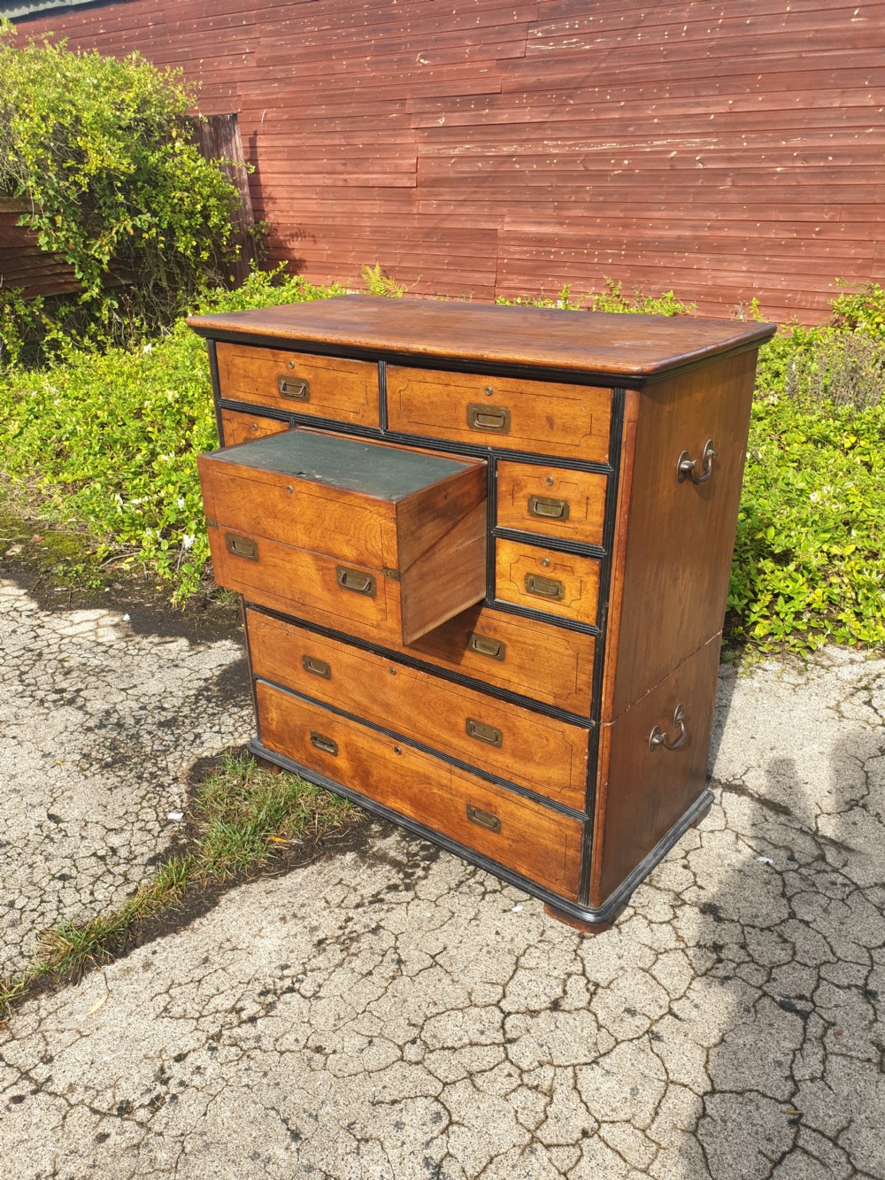 Good camphorwood military campaign 2 part chest. View II