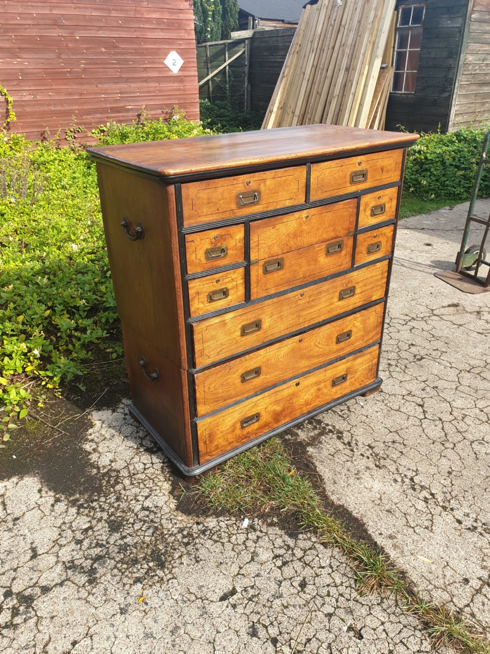 Good camphorwood military campaign 2 part chest. View III