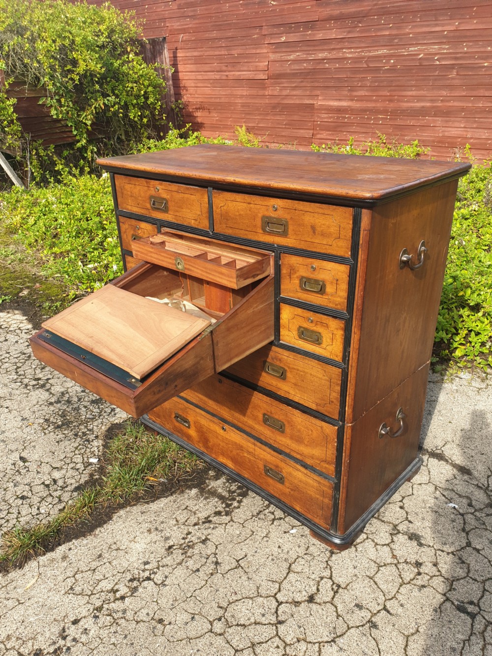 Good camphorwood military campaign 2 part chest. View V