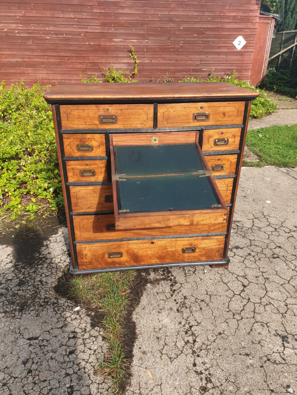 Good camphorwood military campaign 2 part chest. View VI
