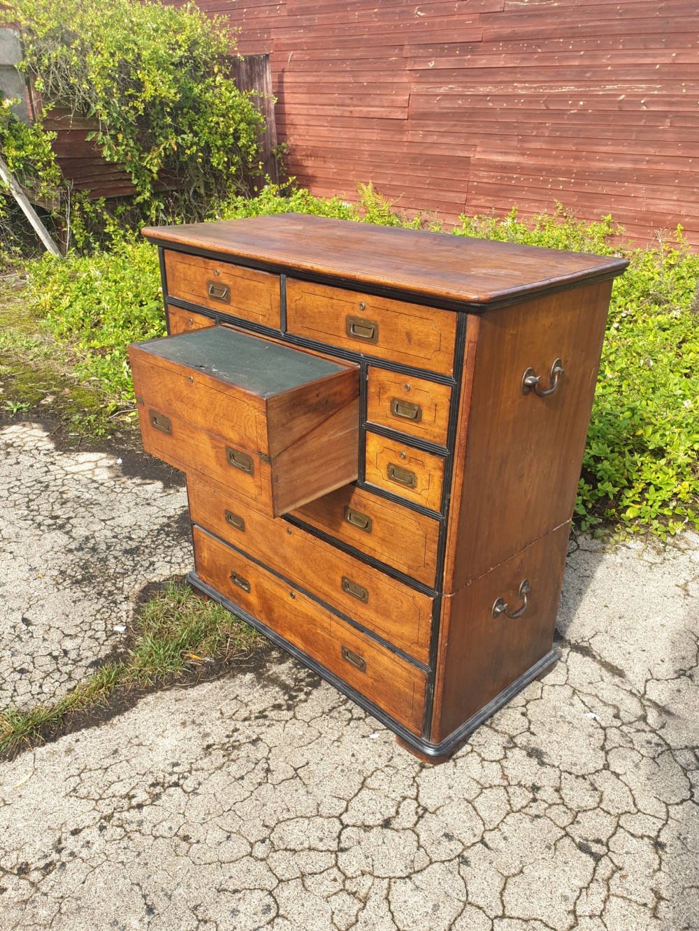 Good camphorwood military campaign 2 part chest. View VII