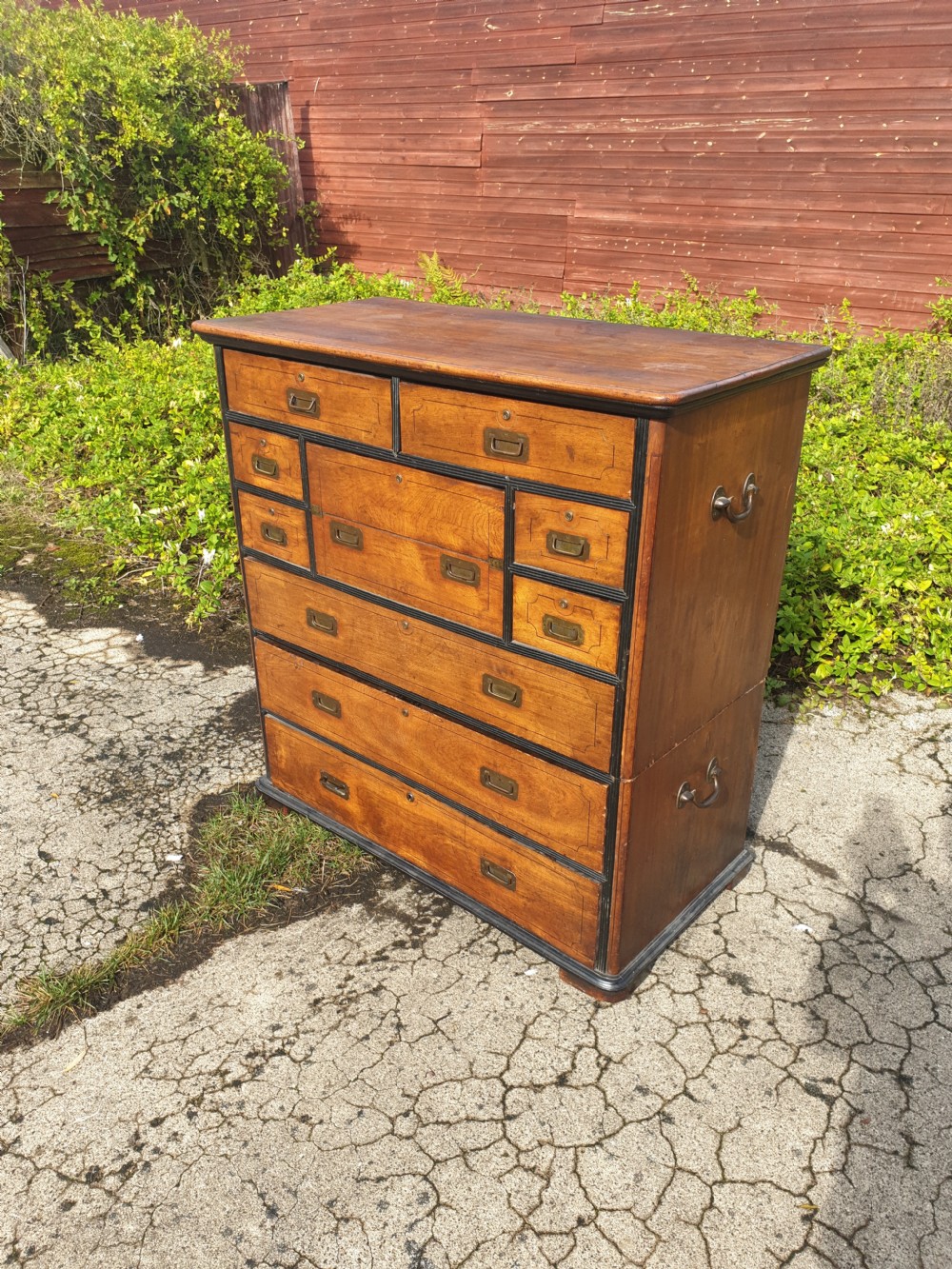 Good camphorwood military campaign 2 part chest. View VIII