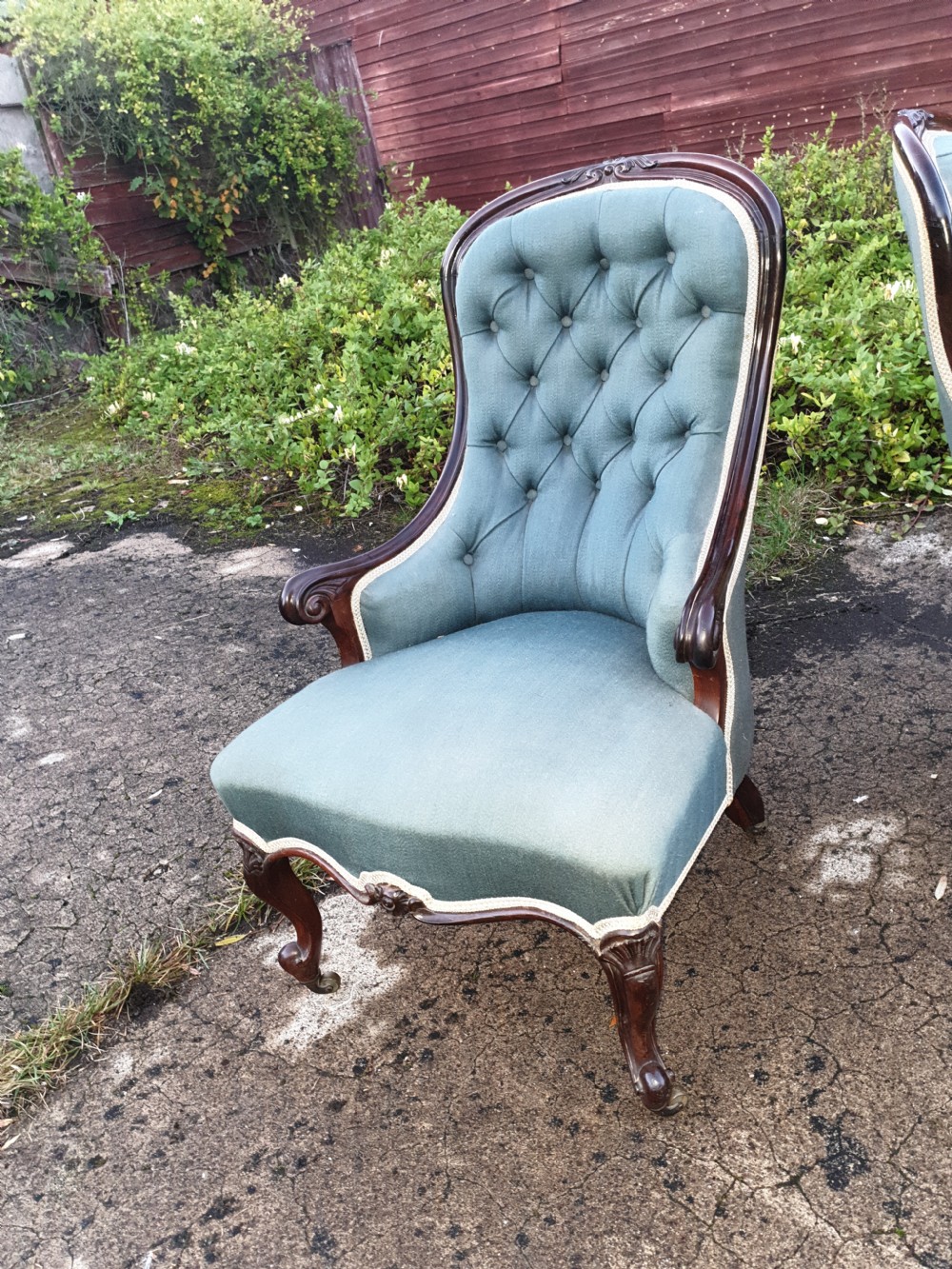 Pair of Mid Victorian rosewood bedroom chairs  View II
