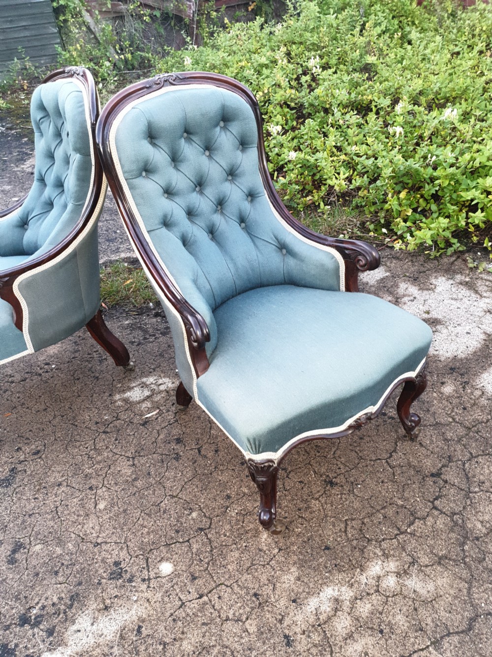 Pair of Mid Victorian rosewood bedroom chairs  View III