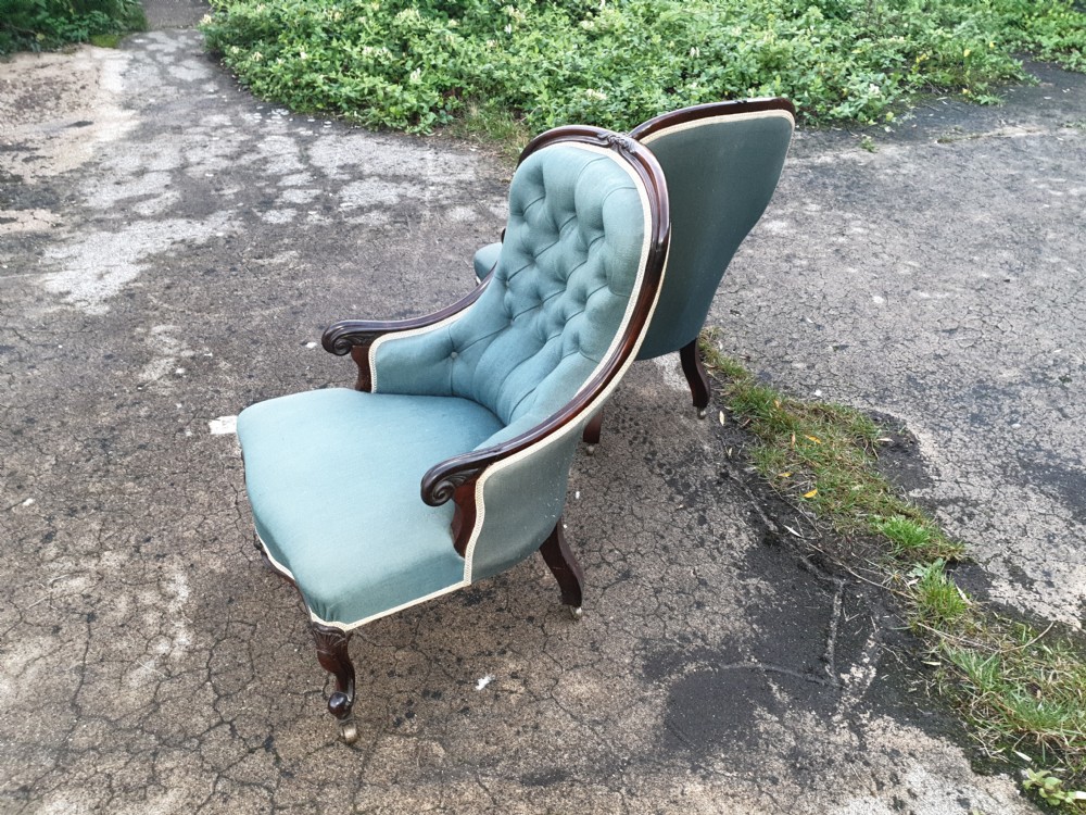 Pair of Mid Victorian rosewood bedroom chairs  View IV