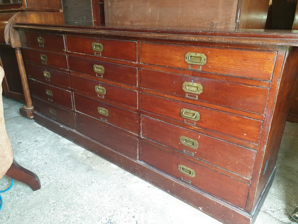 Late Victorian mahogany bank of haberdashery drawers  View II