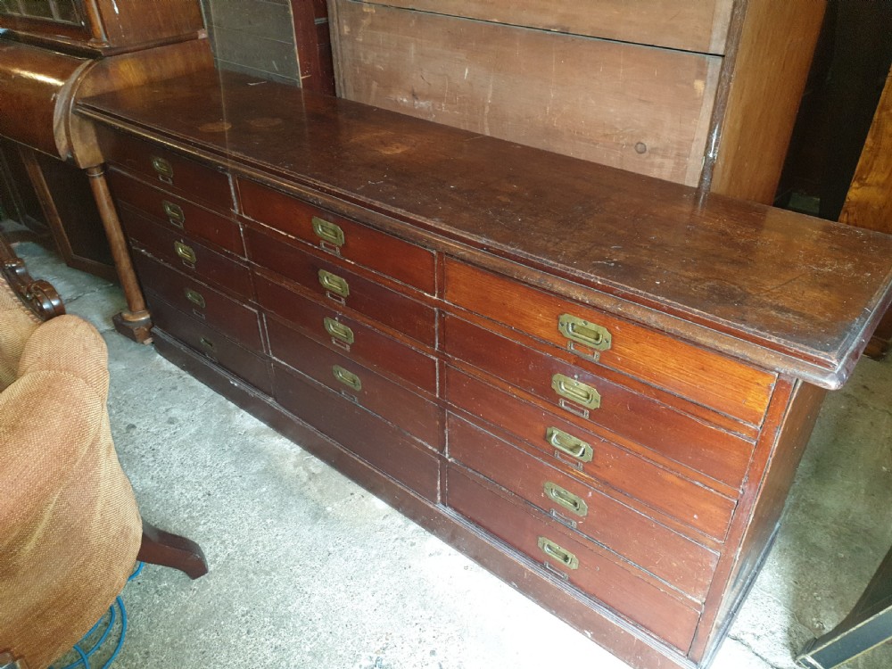 Late Victorian mahogany bank of haberdashery drawers  View III