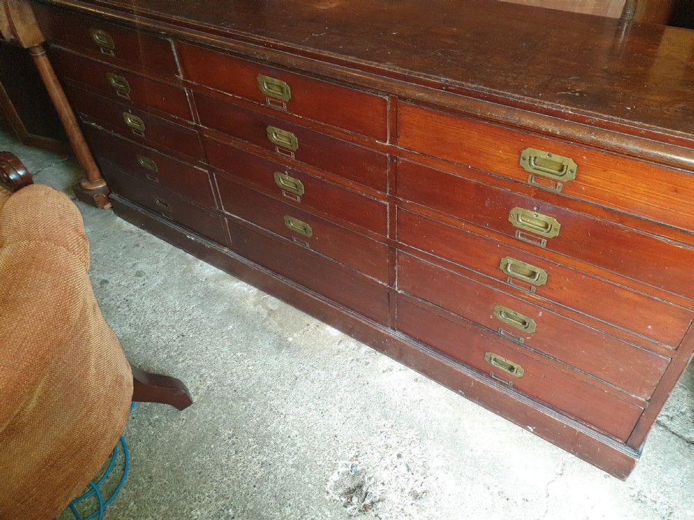 Late Victorian mahogany bank of haberdashery drawers  View IV