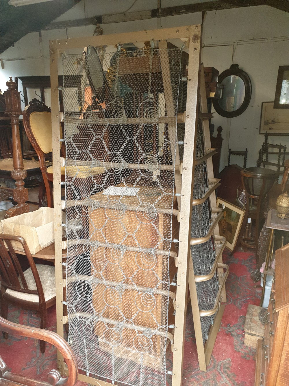 Pair of Edwardian decorated single beds with irons  View V