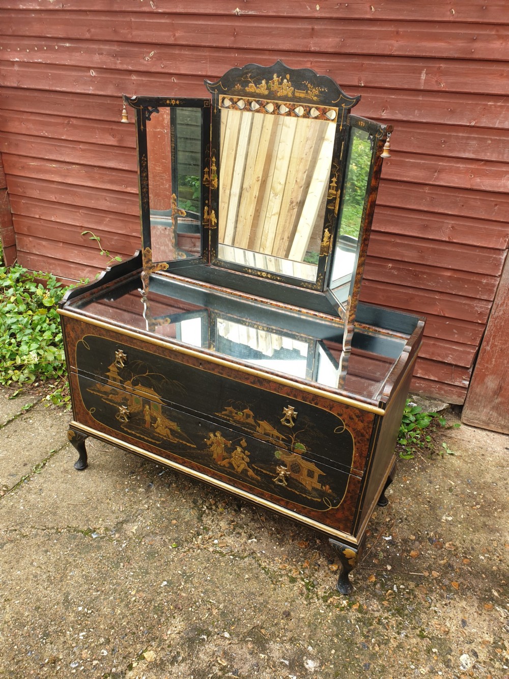 Unusual decorated Edwardian dressing chest View III