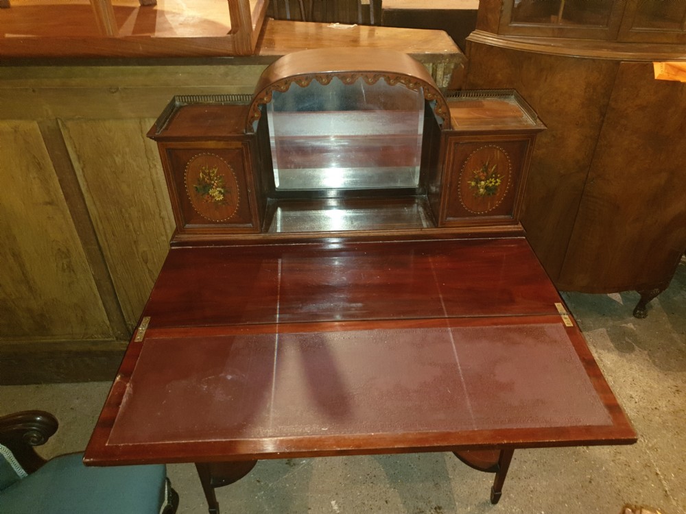 Pretty painted and inlaid ladies writing table.  View IV