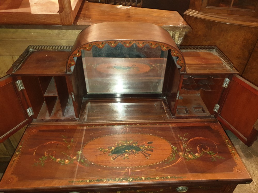 Pretty painted and inlaid ladies writing table.  View VII
