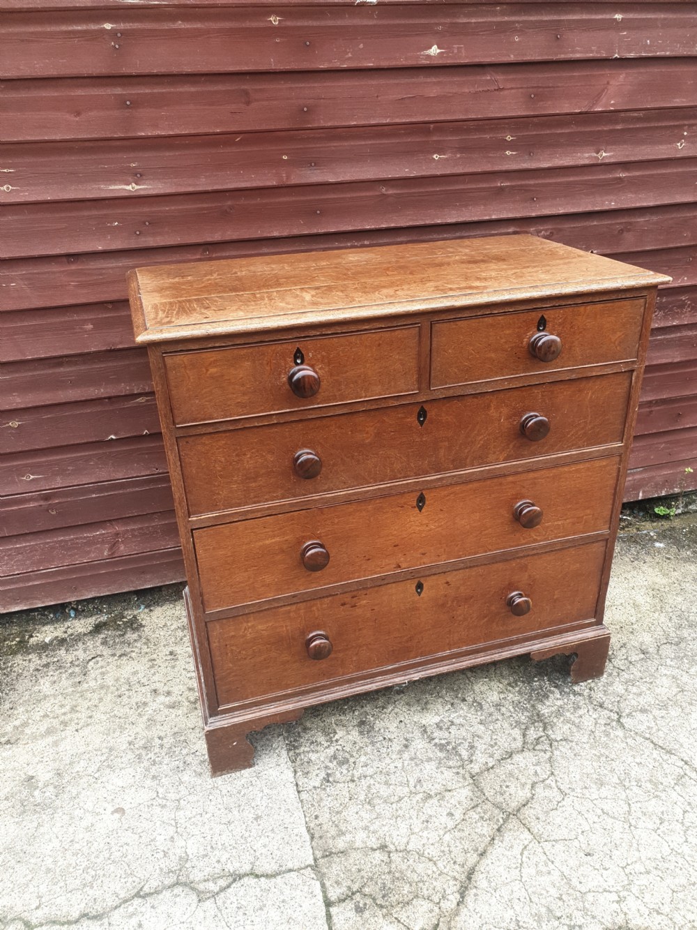 Regency oak chest of drawers