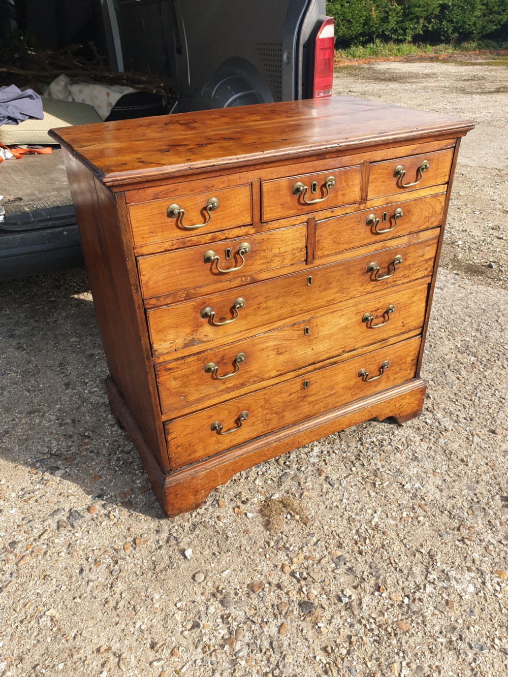 Georgian fruitwood chest of drawers.