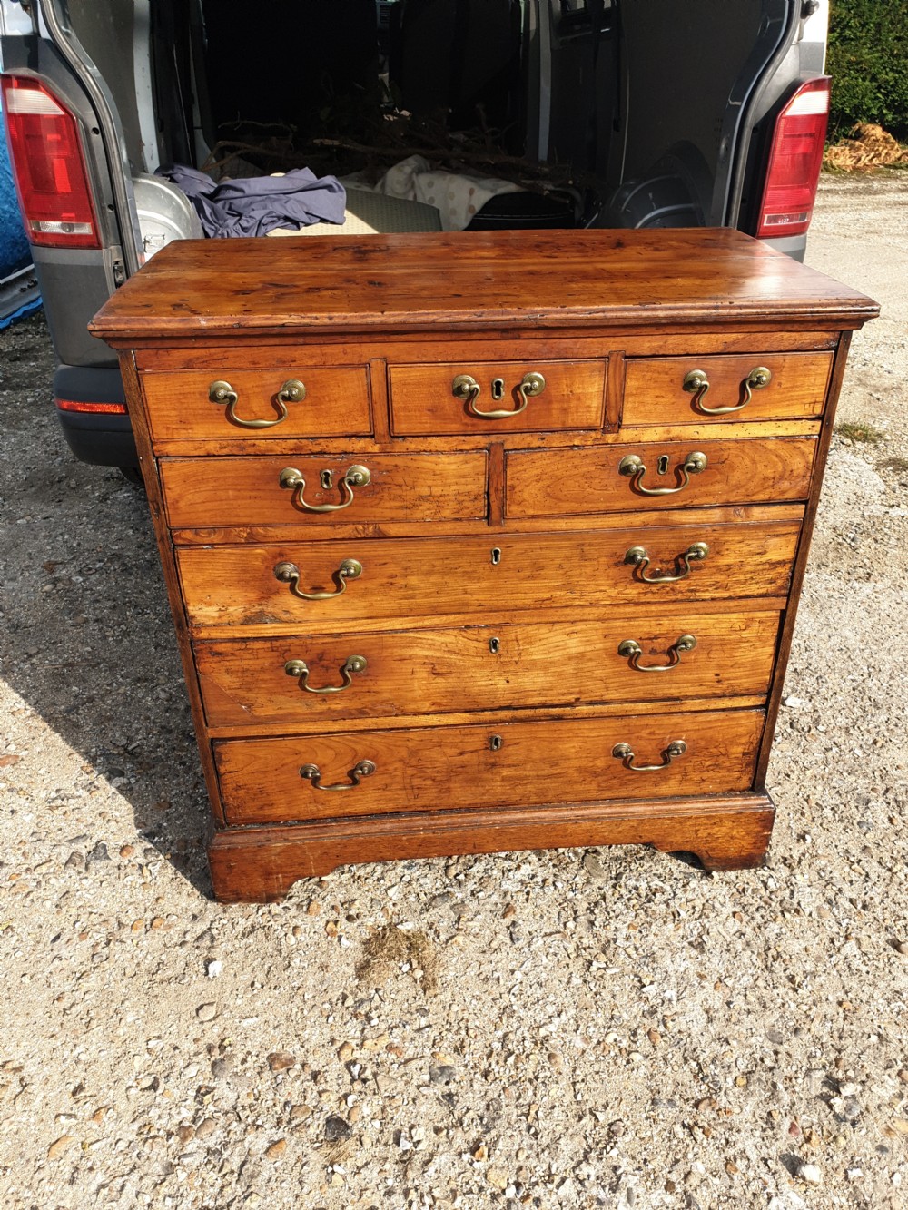 Georgian fruitwood chest of drawers. View II