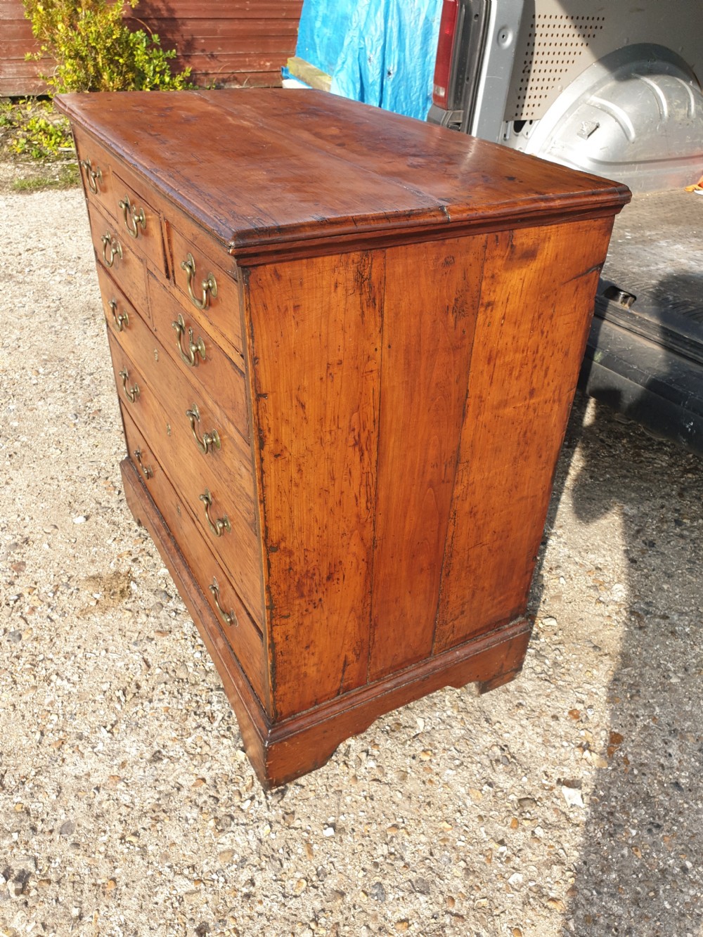 Georgian fruitwood chest of drawers. View III