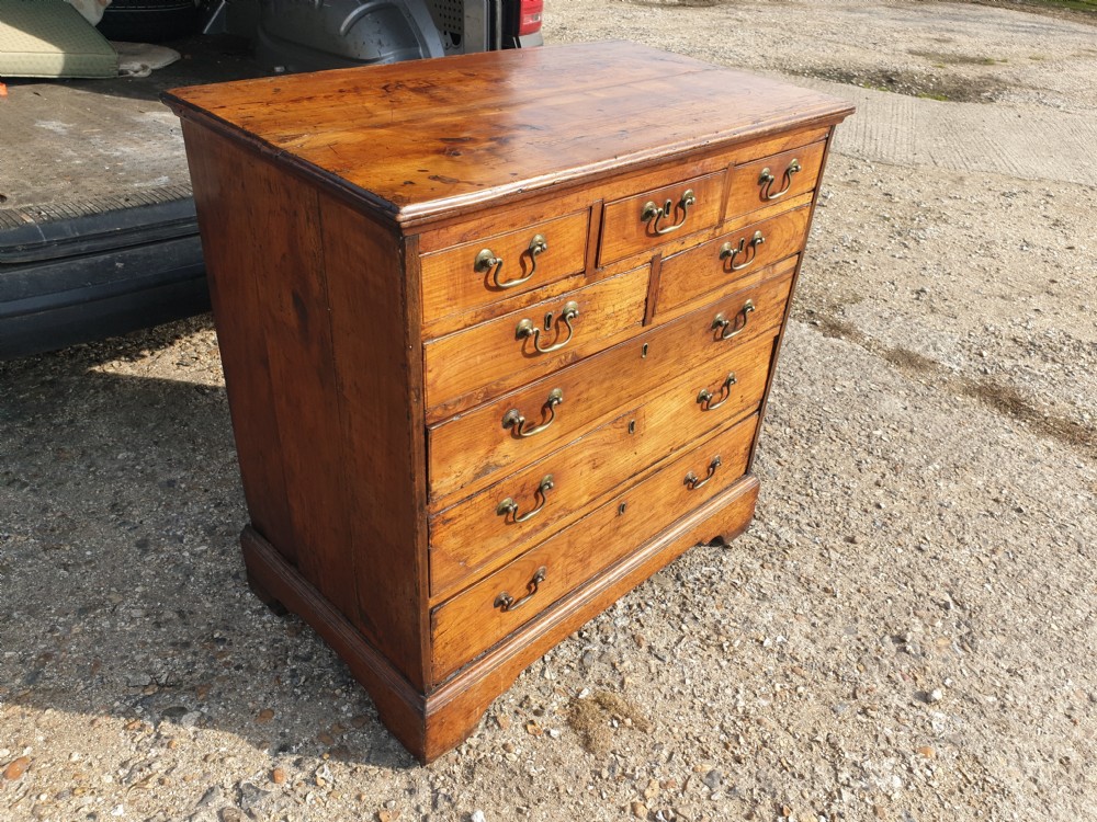 Georgian fruitwood chest of drawers. View IV