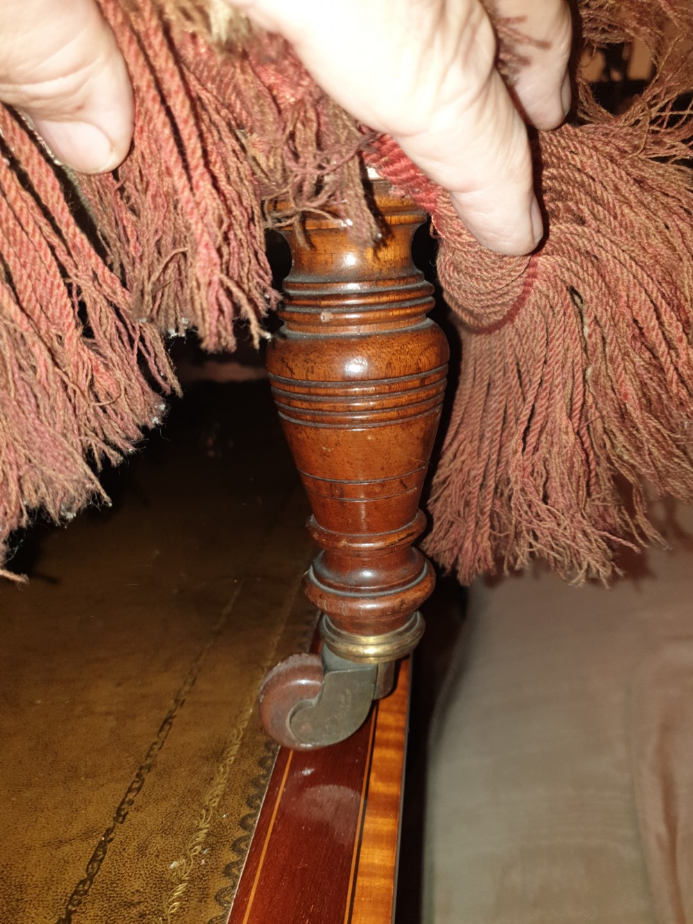 Late Victorian nursing chair.Stamped castors  View IV