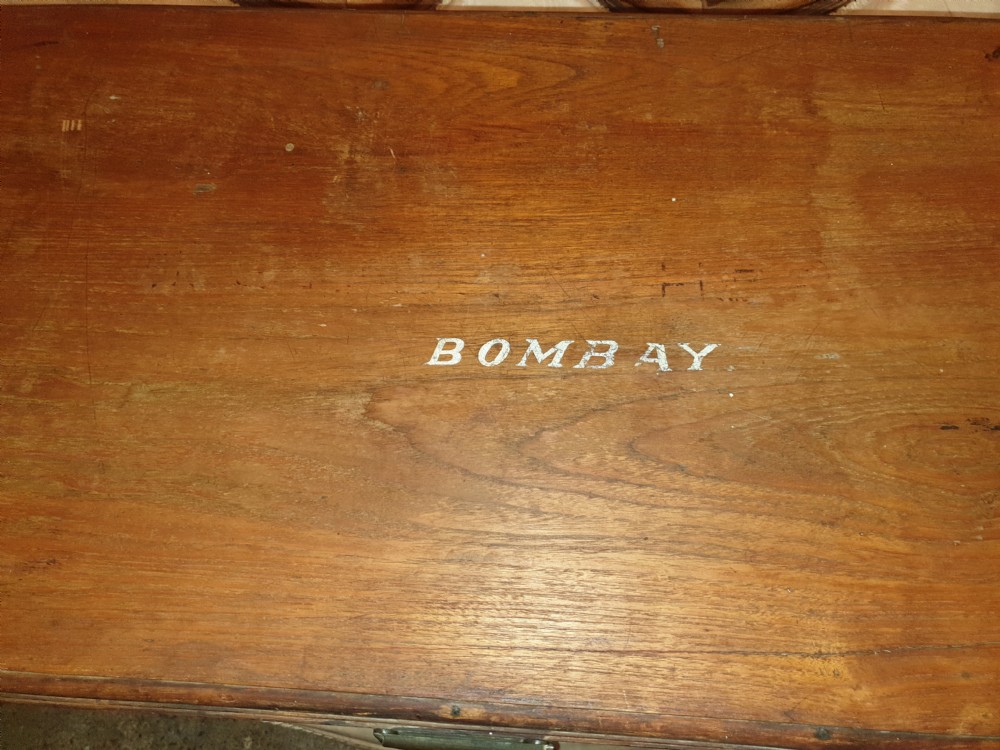 Large teak travelling trunk View III