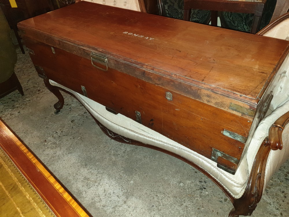 Large teak travelling trunk View VII