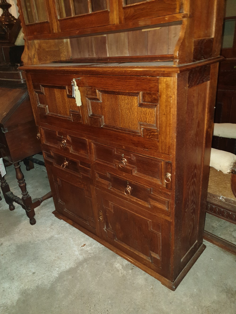 Oak cabinet bookcase  View V