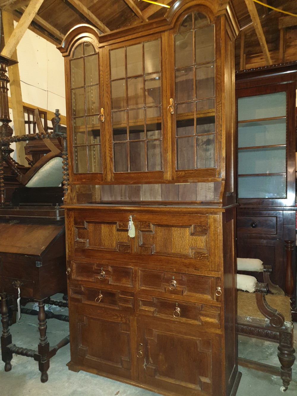 Oak cabinet bookcase  View VI