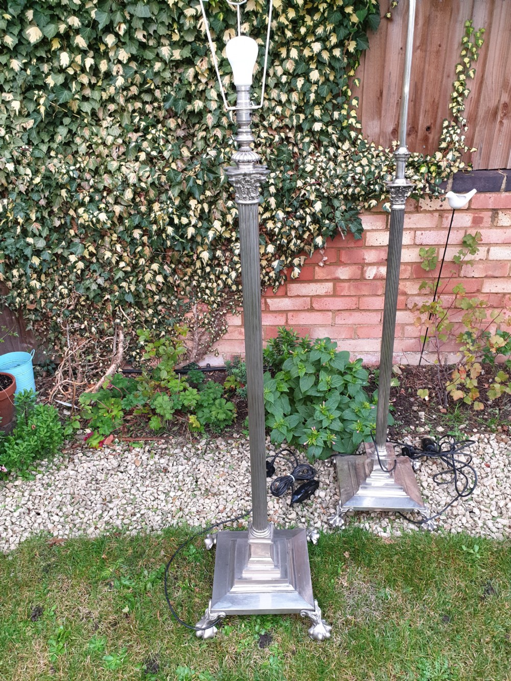 Good (very near) pair of Adjustable lamp standards  View II