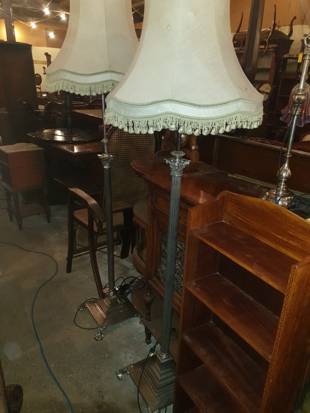 Good (very near) pair of Adjustable lamp standards 