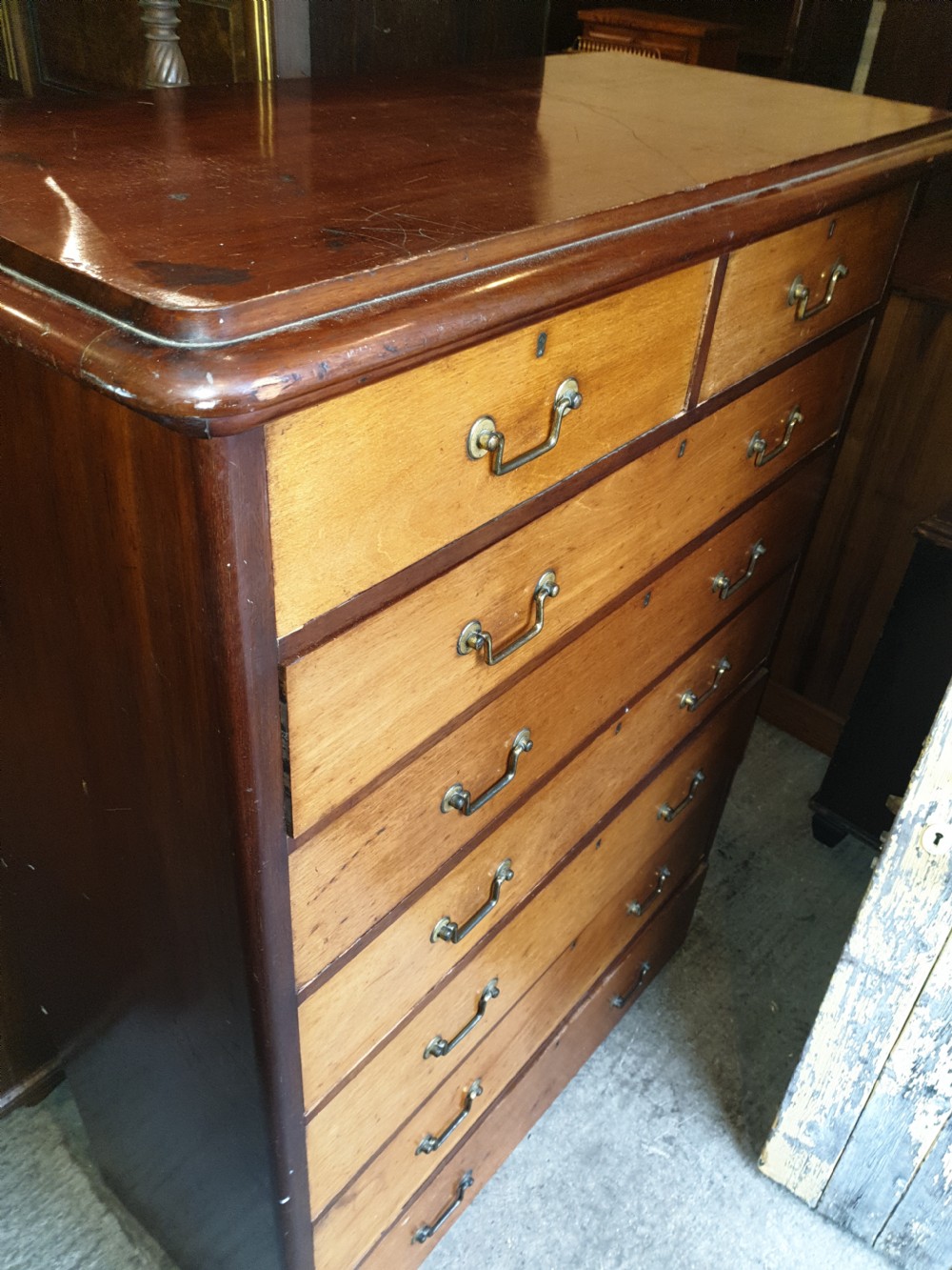 Good large practical Victorian chest of drawers. View III