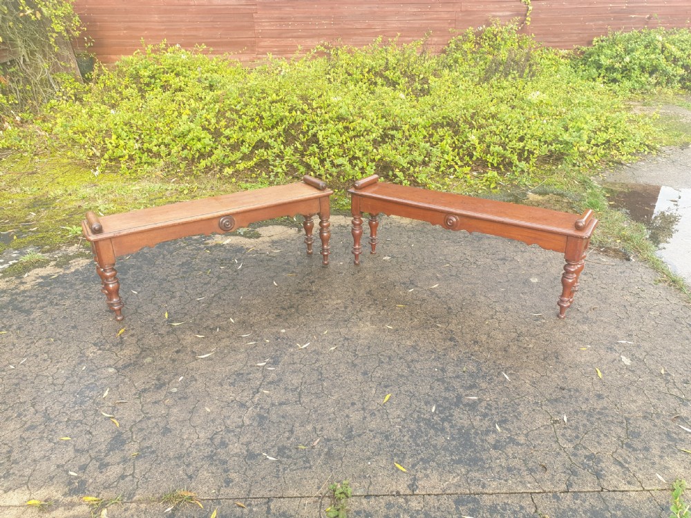 2 19th century hall benches  View II