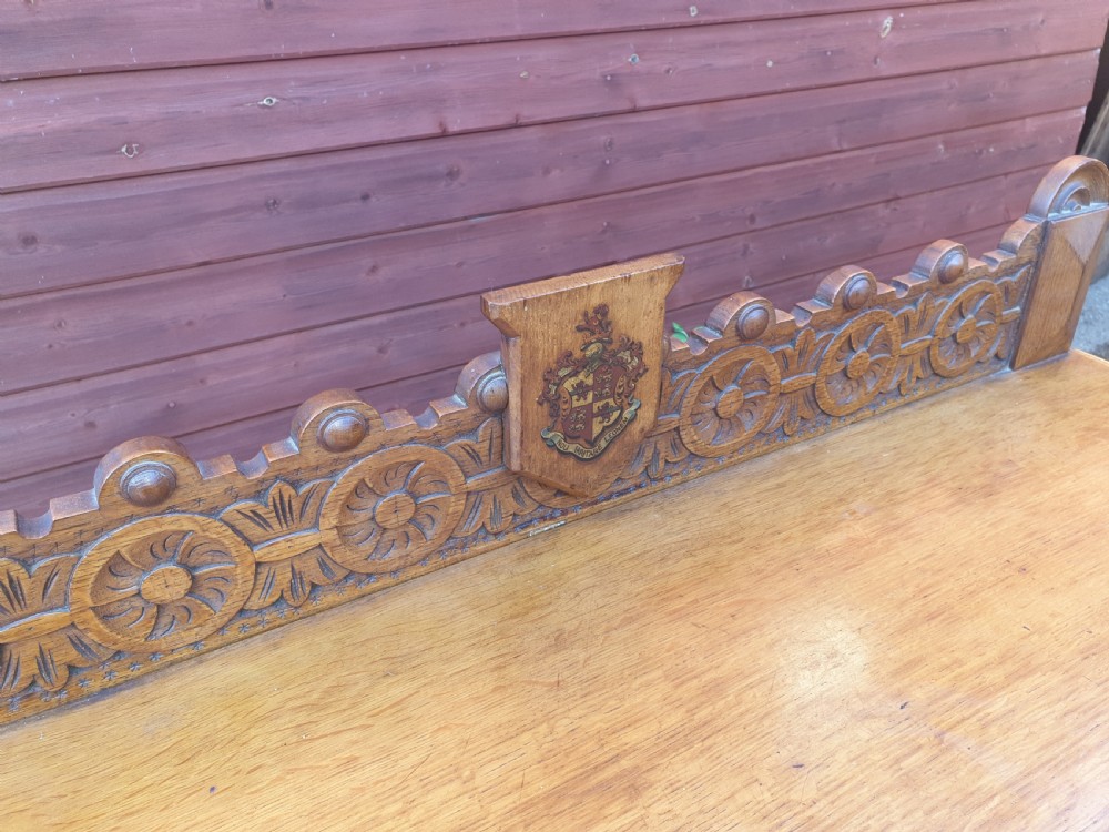 Victorian carved oak hall table View III