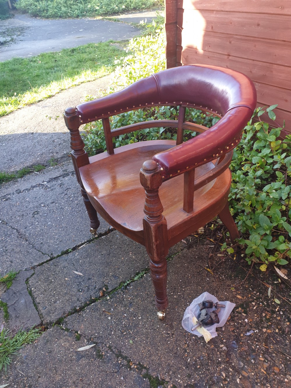 Victorian desk armchair by Heals. View III