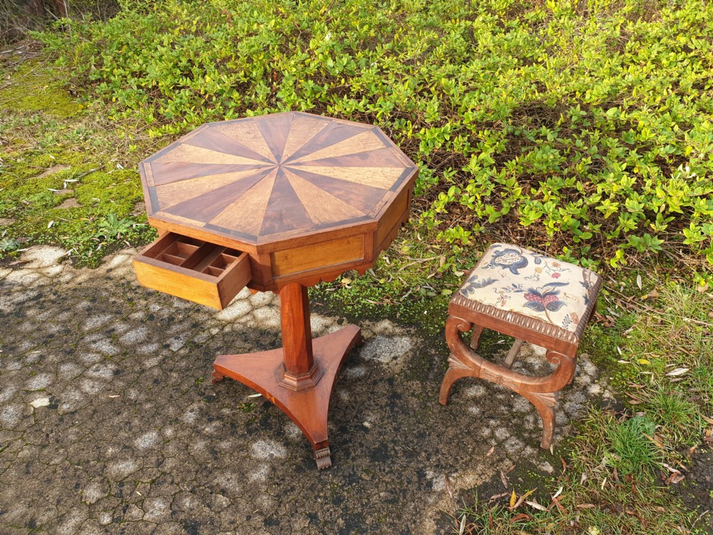 19th century specimen wood 4 drawer pedestal table. View III