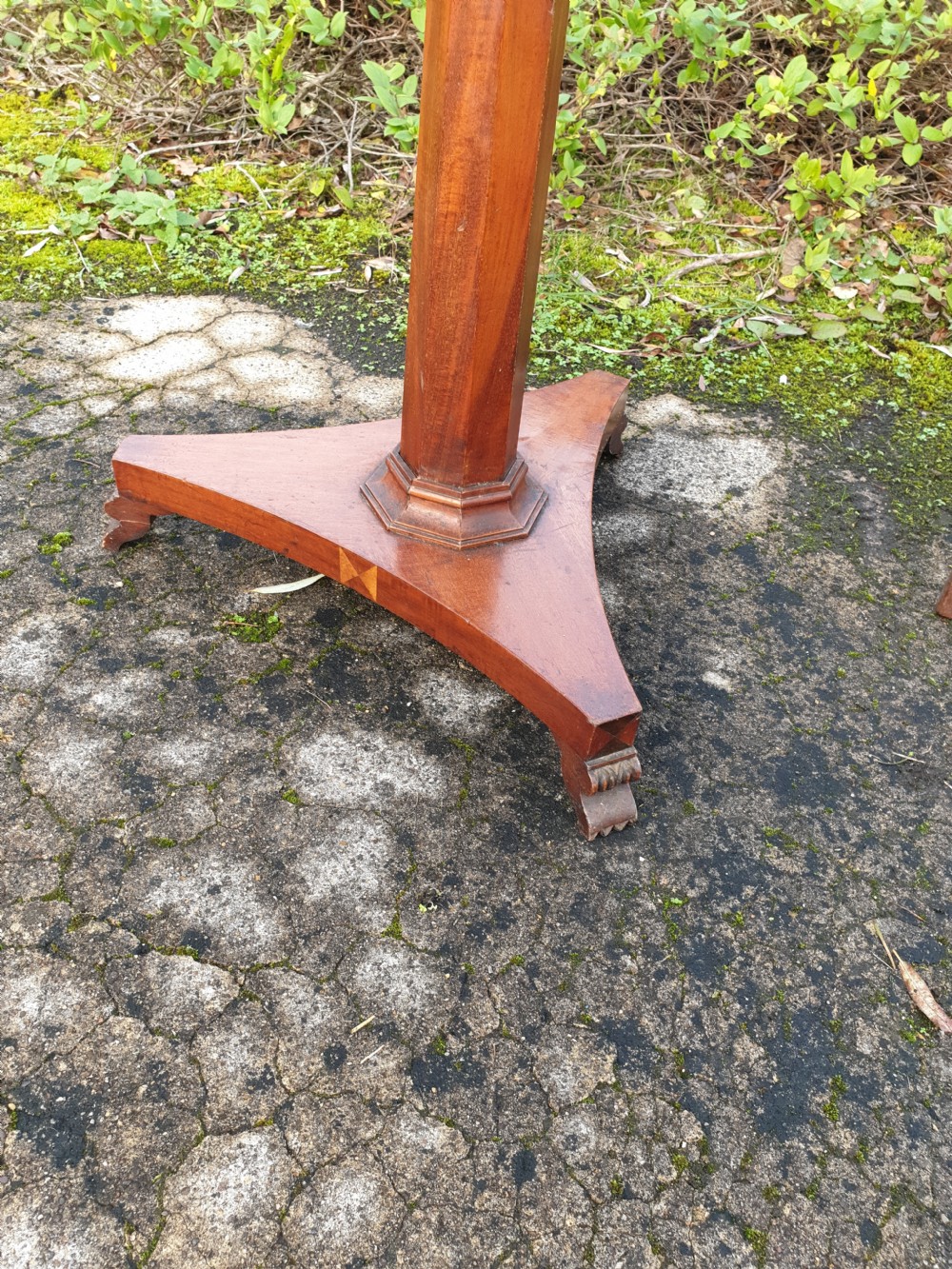 19th century specimen wood 4 drawer pedestal table. View IV