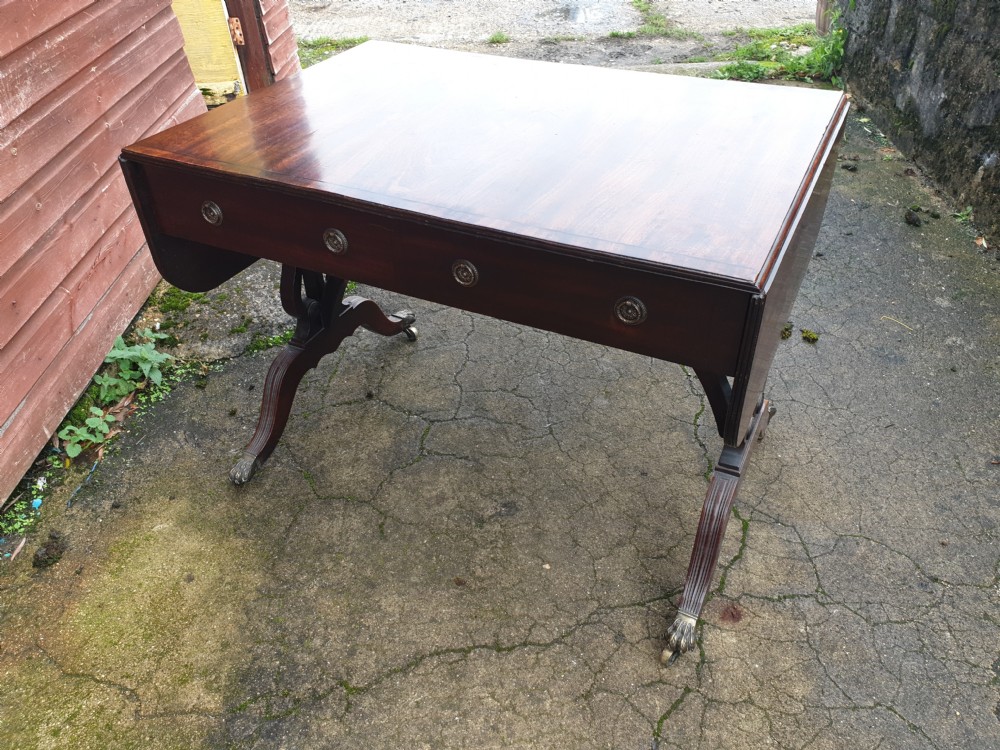 Regency mahogany 2 drawer sofa table  View IV