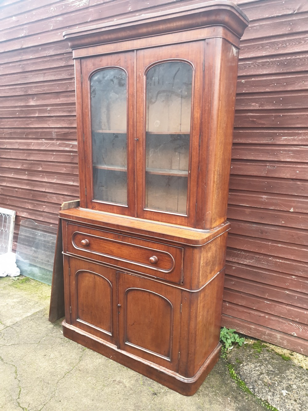 Victorian mahogany secretaire bookcase  View II