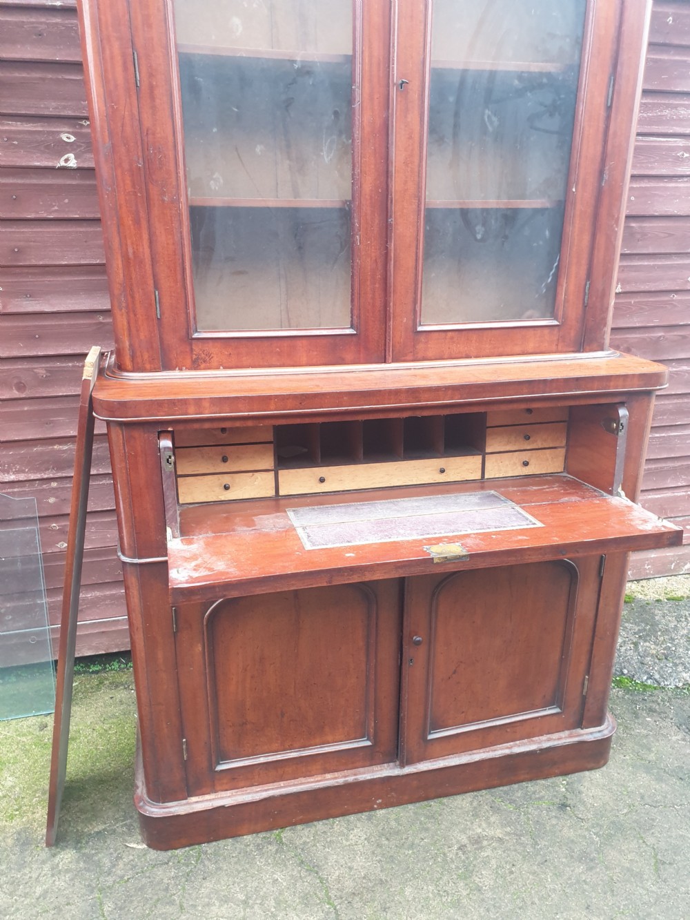 Victorian mahogany secretaire bookcase  View III