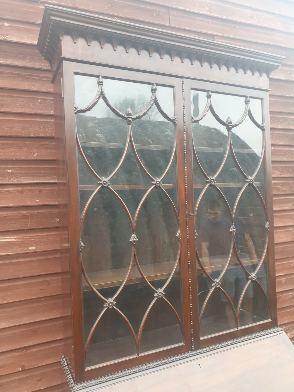 Edwardian mahogany bureau bookcase  View IV