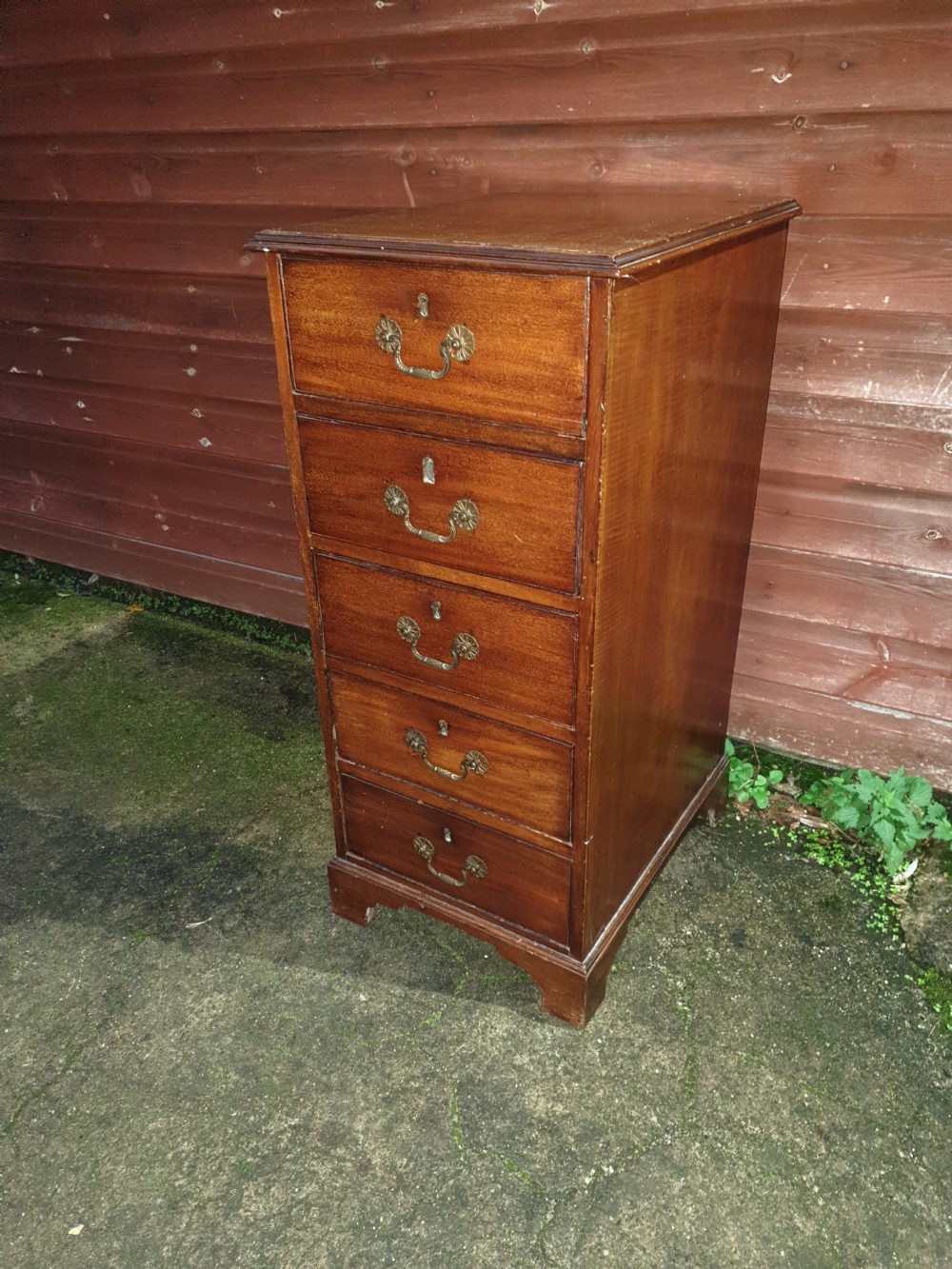 Late Georgian mahogany 5 drawer office chest. View V