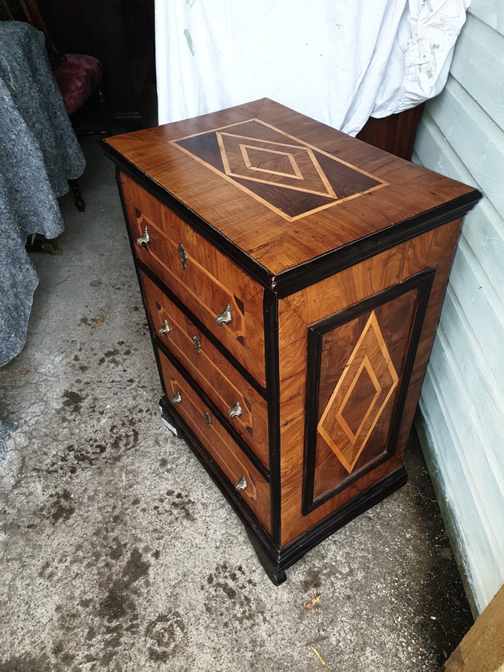 Small 19th century inlaid Italian chest of drawers View II