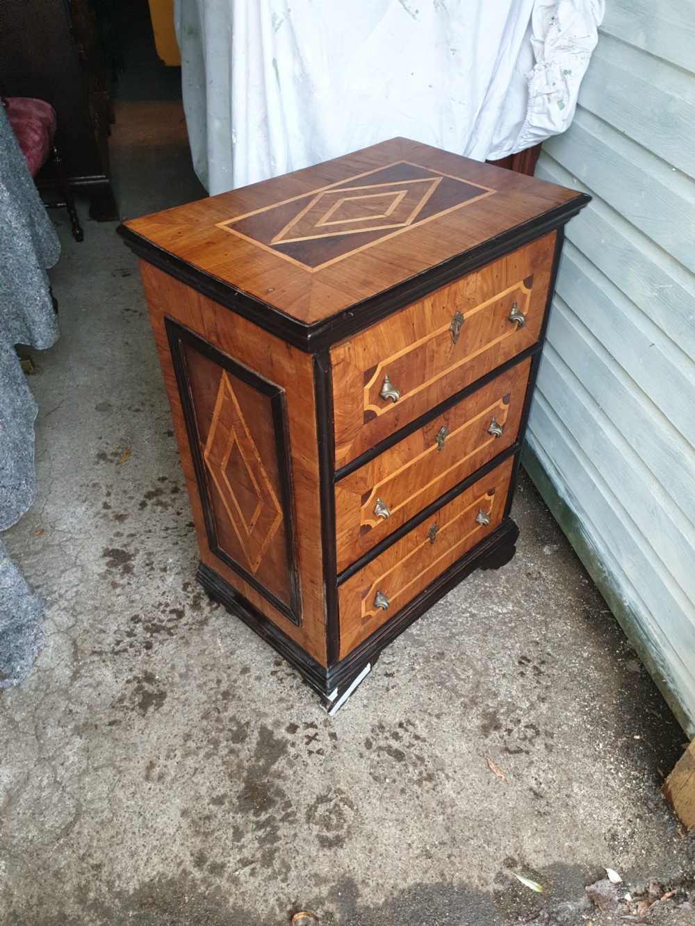 Small 19th century inlaid Italian chest of drawers View III