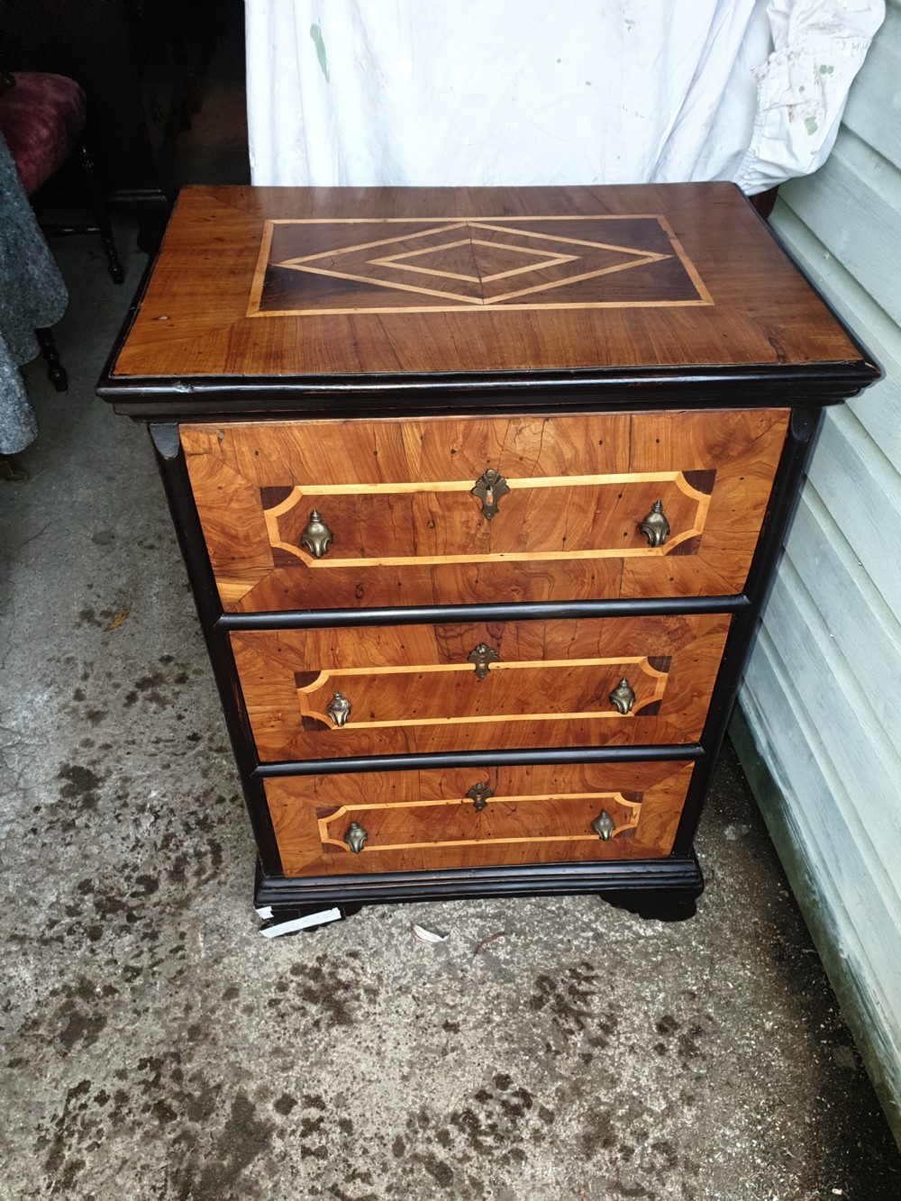 Small 19th century inlaid Italian chest of drawers View V