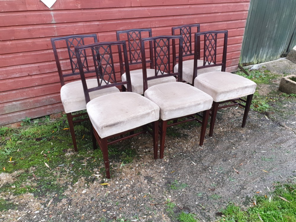Set of 6 good quality mahogany framed dining chairs  View IV